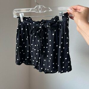 black and white polka dot shorts